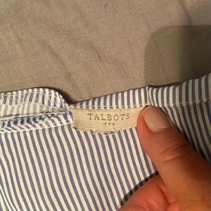 TALBOTS SLEEVELESS BLUE PINSTRIPE TOP